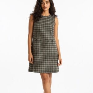 Brooks Brothers Green Plaid Midi Dress